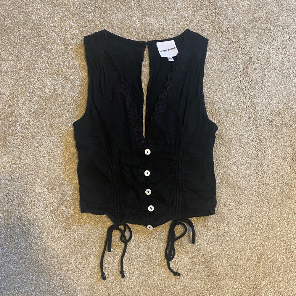 Black button down tank top